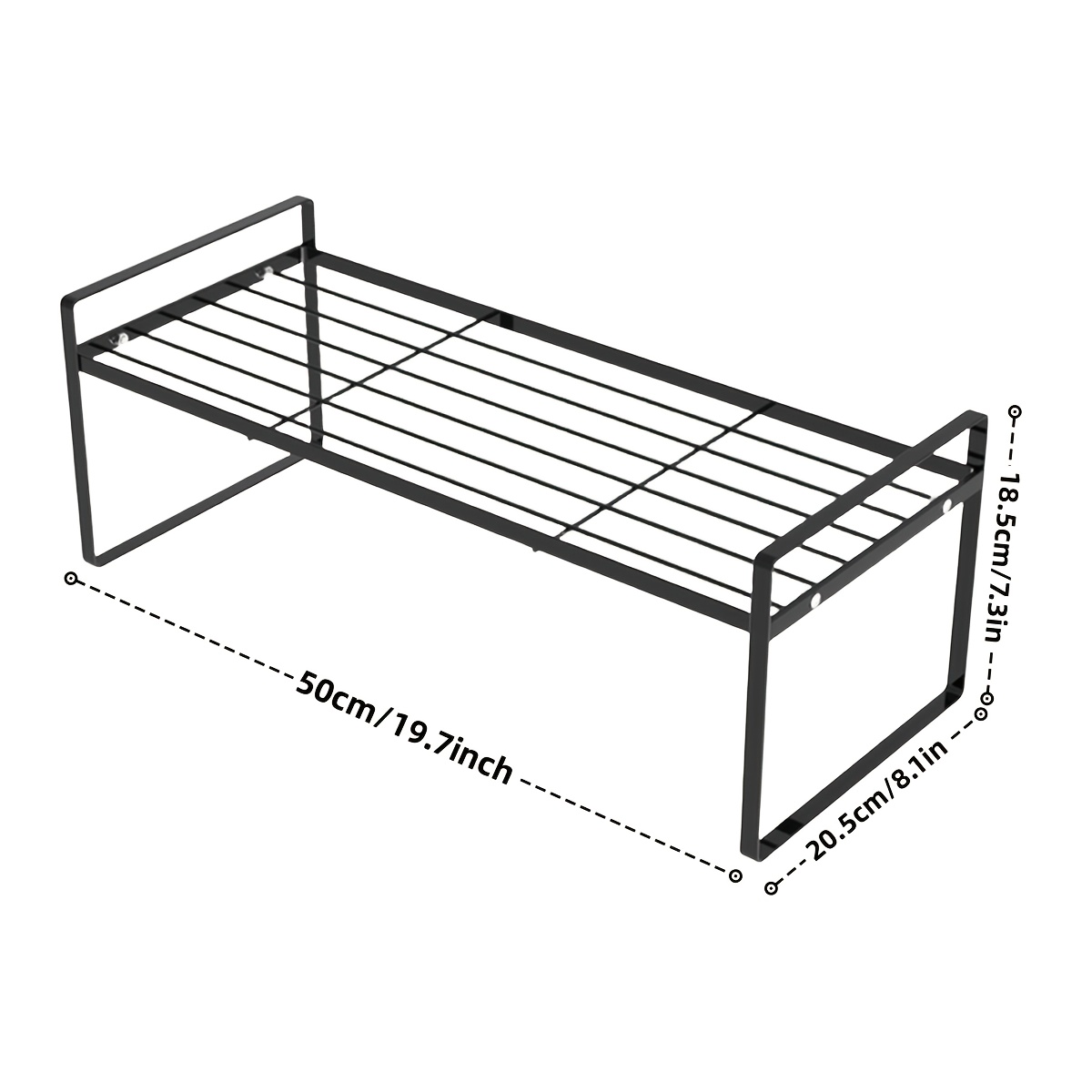 TEMU 1/2pcs Kitchen Countertop Shelf, Made Of Carbon Steel With Strong Load-bearing Capacity, Ideal For Organizing Dishes, Cups, Books, Etc. Suitable