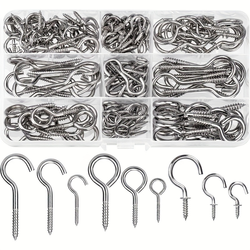 150 stainless steel screw hooks suitable for kitchenware plants keys lamps and christmas decorations