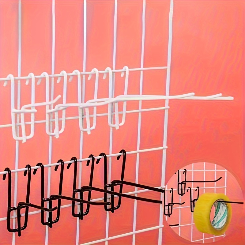 

10 Pieces Durable Metal Mesh Wall Hooks - Painted Finish, Industrial Hardware Display Stands