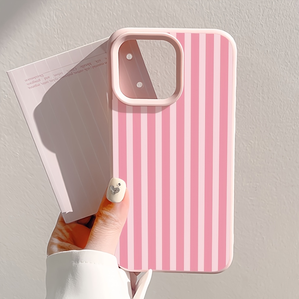 TEMU Phone Case: Fashionable Instagram-style Minimalist Striped Pattern Printed Phone Case, Suitable For Iphone 17/11/13/15/16 Plus/17 Pro/15 Pro