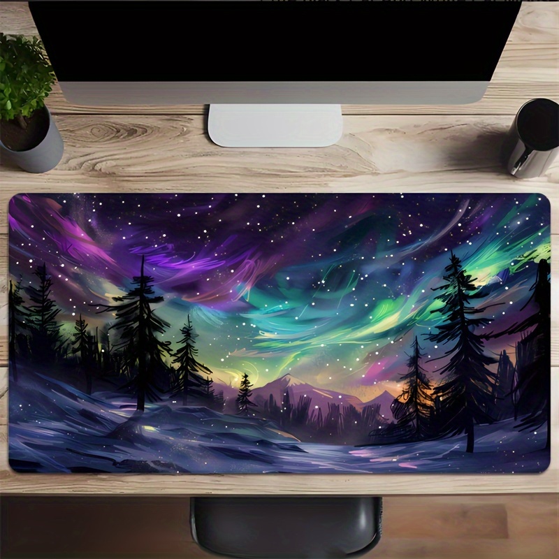 

Northern Lights Gaming Mouse Pad, Large Non-slip Rubber Base Desk Mat, Aurora Borealis Computer Keyboard Mousepad - Waterproof, Stitched Edges, Office & Home Decor - Ideal Gift For Teens, Gamers