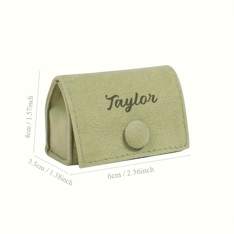 Personalized Flocked Jewelry Box with Custom Name, Elegant Gift