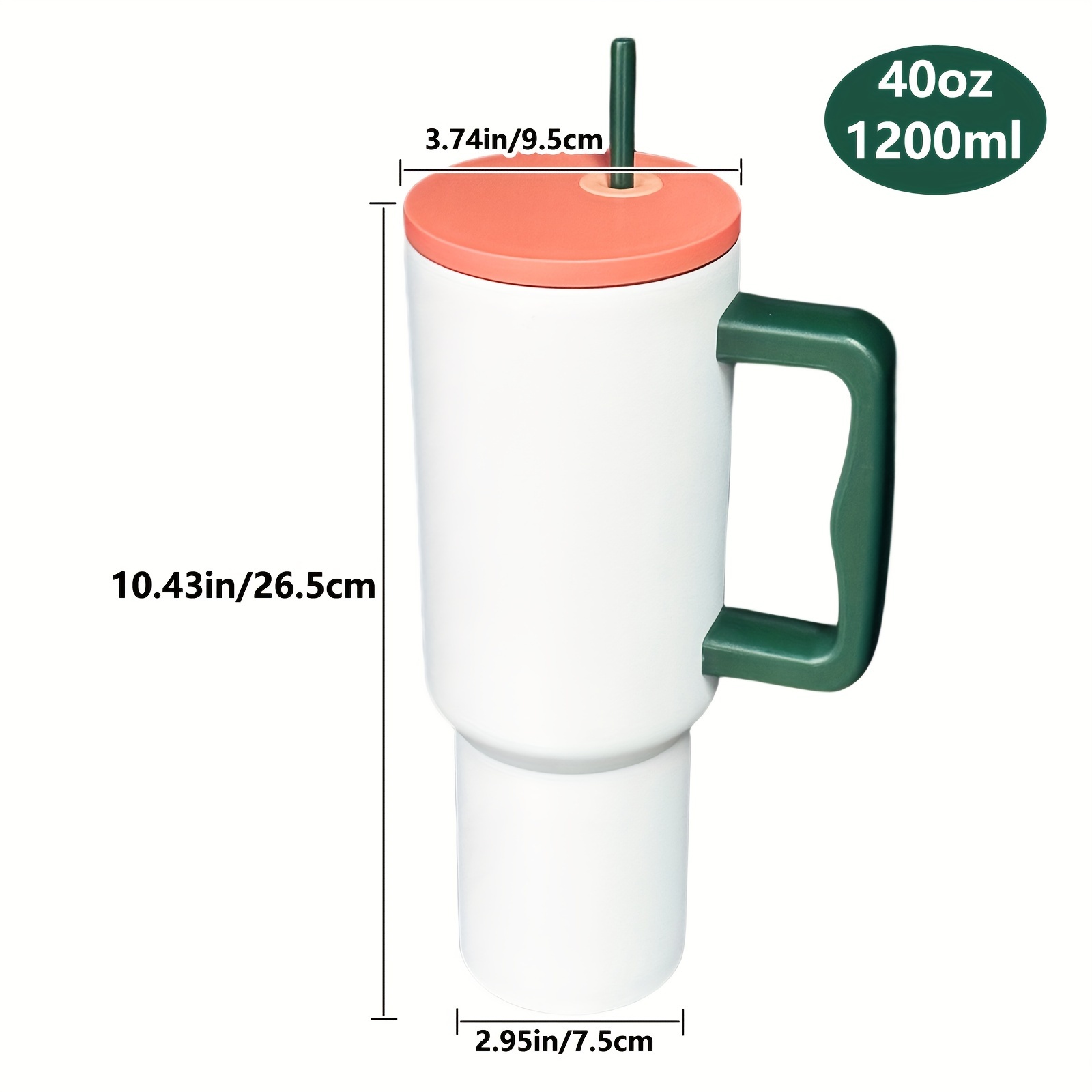 40oz Stainless Steel Vacuum Insulated Tumbler With Handle & Straw – Multicolor