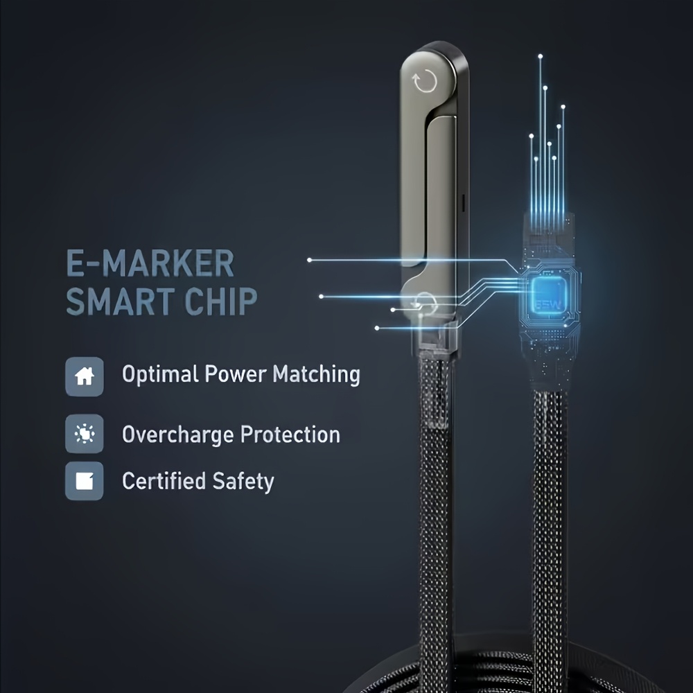 Braid Stand USB-A to Type-C Folding Stand Fast Charging Cable