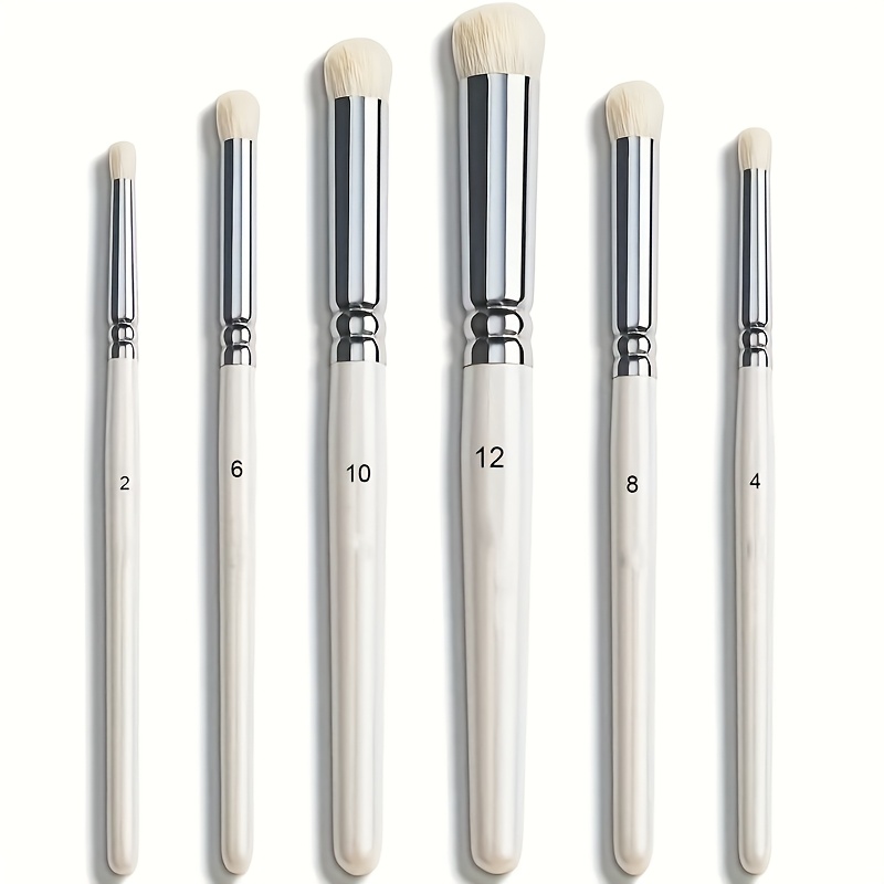 E-shop 6-teiliges professionelles Trockenpinsel-Set mit Kürbisgriff aus Holz – Synthetische Borsten geeignet für Mikromodelle, Acryl-, Aquarell- &