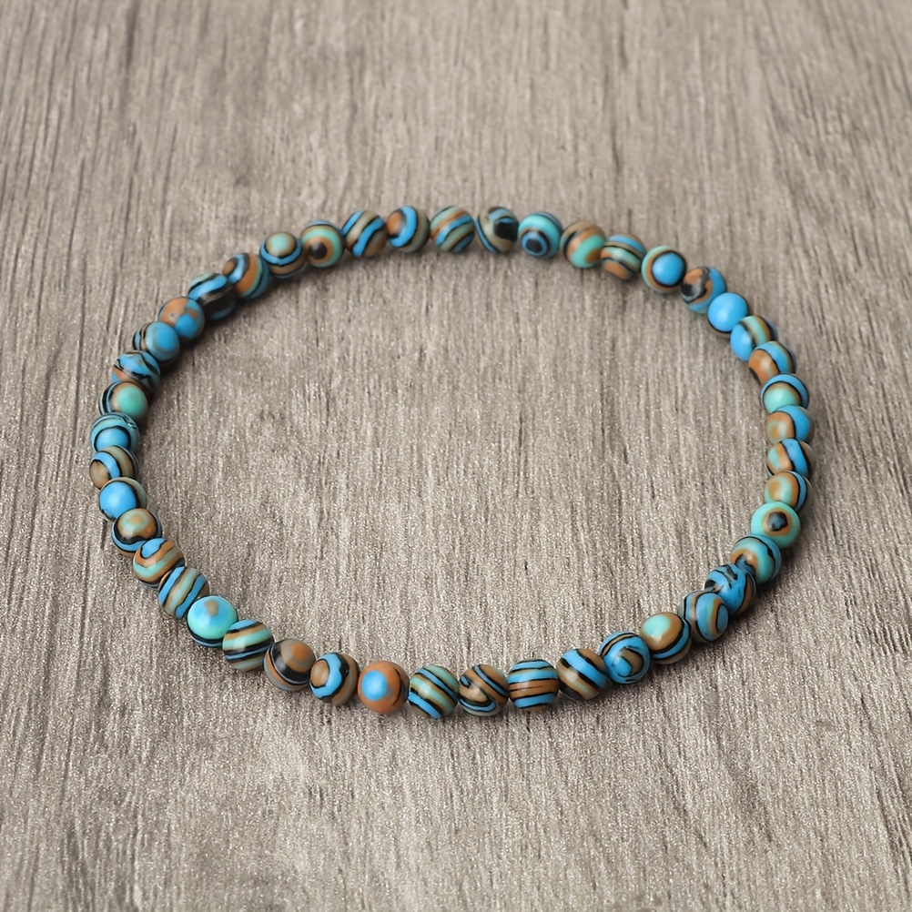 Handmade 4mm Artificial Malachite Bracelet, Prayer & Family Wear