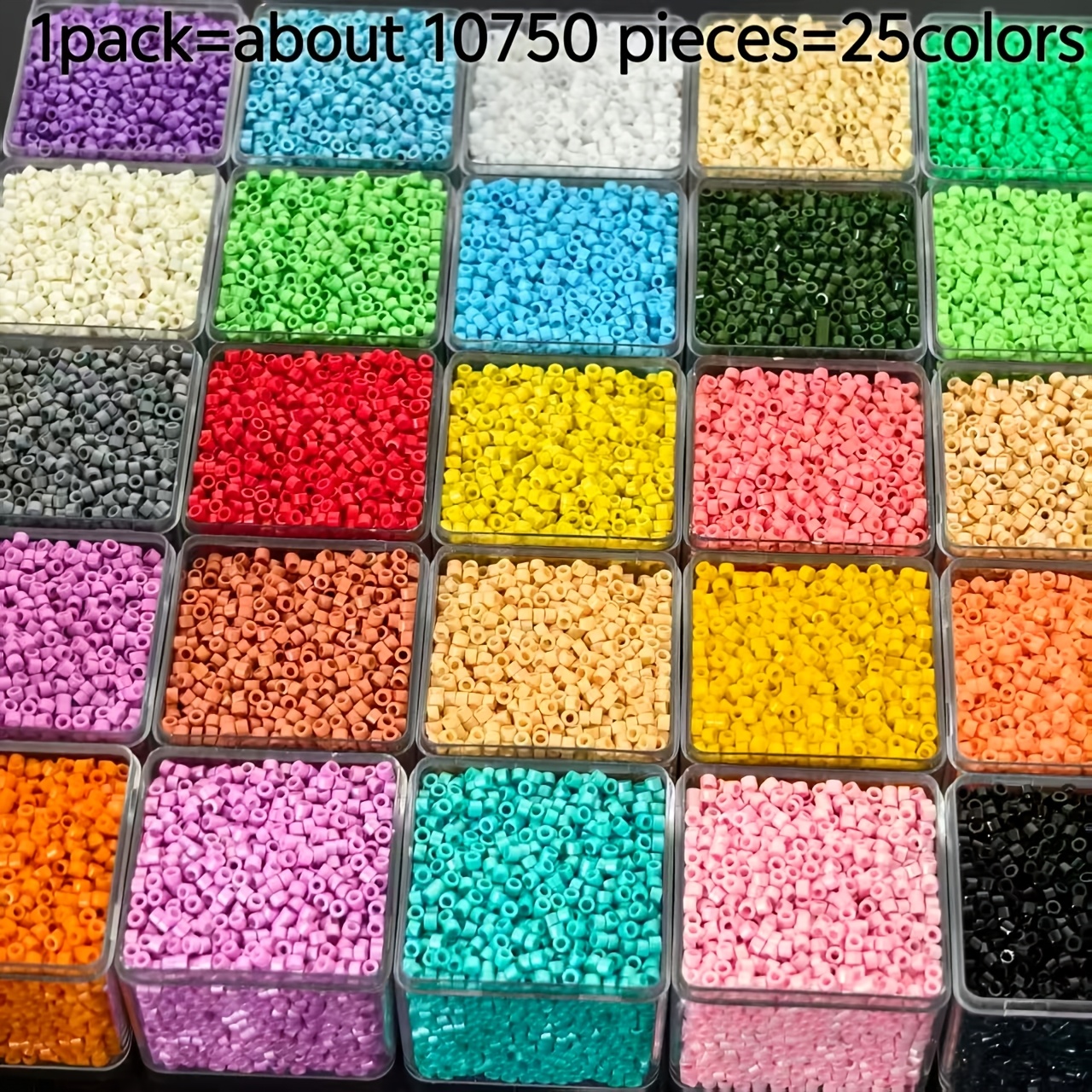 E-shop 10750 Stück 2,5 mm Premium Creme Perlen-Set für Schmuckherstellung, 25 Farben, Gleichmäßiges Perlen-Set – Mini-Perlenstränge geeignet für DIY