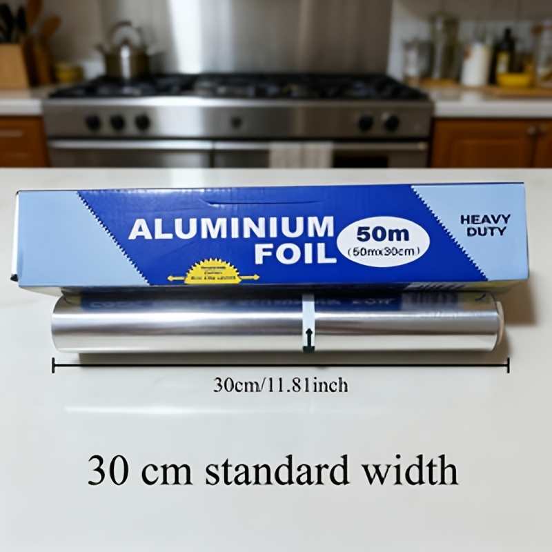 TEMU 50/30 Meters Food-grade Tin Foil Paper, 65 Meters Is Wide, Extra-long And Durable, Suitable For Baking, Barbecuing, And Kitchen Use. Household