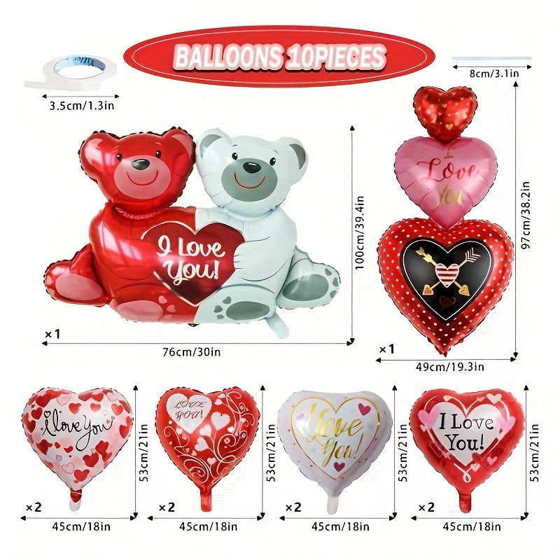 16pcs Set Palloncini Love Bear Decorazioni San - Temu Italy