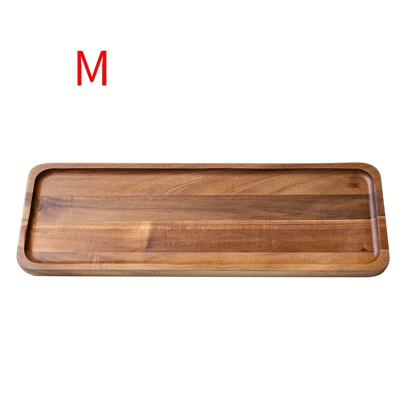 E-shop 1 Stück Akazienholz Teetablett, Rechteckiges Teetablett für Zuhause, Holztablett für Teeset, Holztablett für Obst, Kuchen Snacks