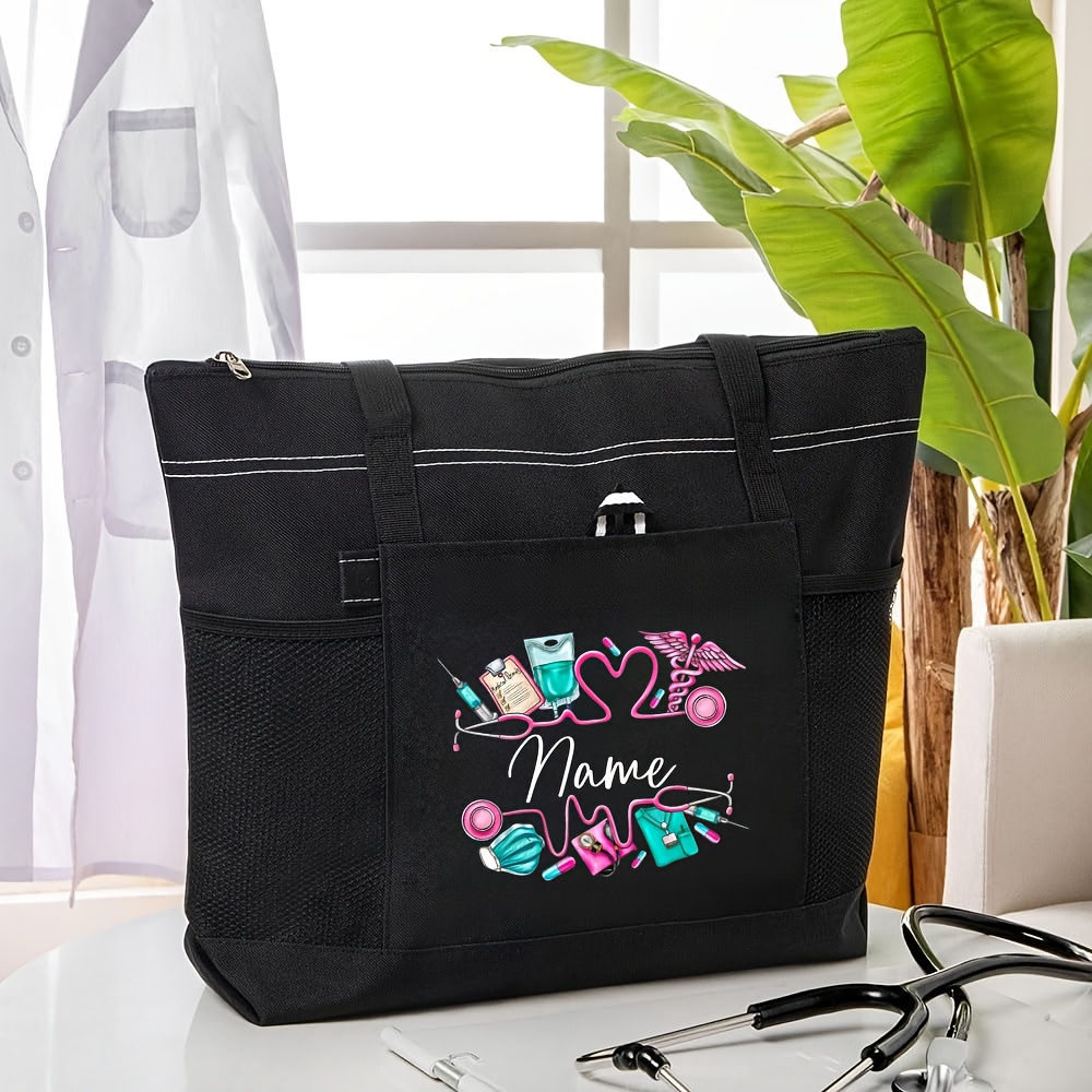 TEMU Un sac fourre-tout personnalisé, élégant et de grande , conçu pour les infirmières avec une bandoulière zippée. Ce fourre-tout spacieux pour