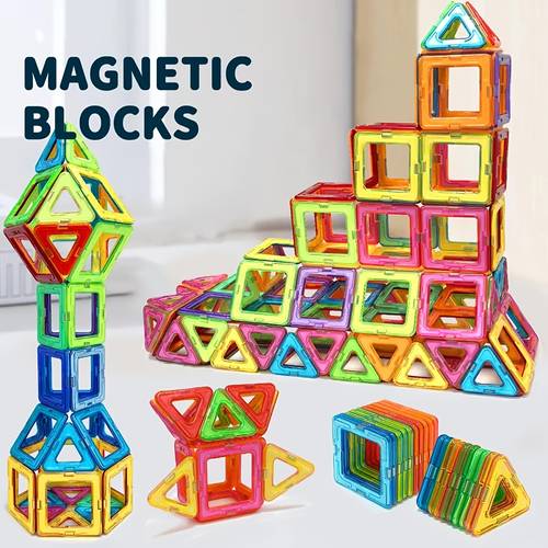40pcs magnetic building blocks educational magnetic blocks construction set magnetic building block toy set gifts for children magnetic toy the color is random random color