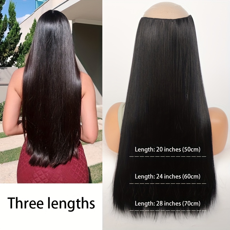 5 card straight hair clip in extensions natural black high quality synthetic hair for women easy to style blend   everyday or special occasions hair wigs versatile hairpiece sleek hairpiece heatresistant hair details 2
