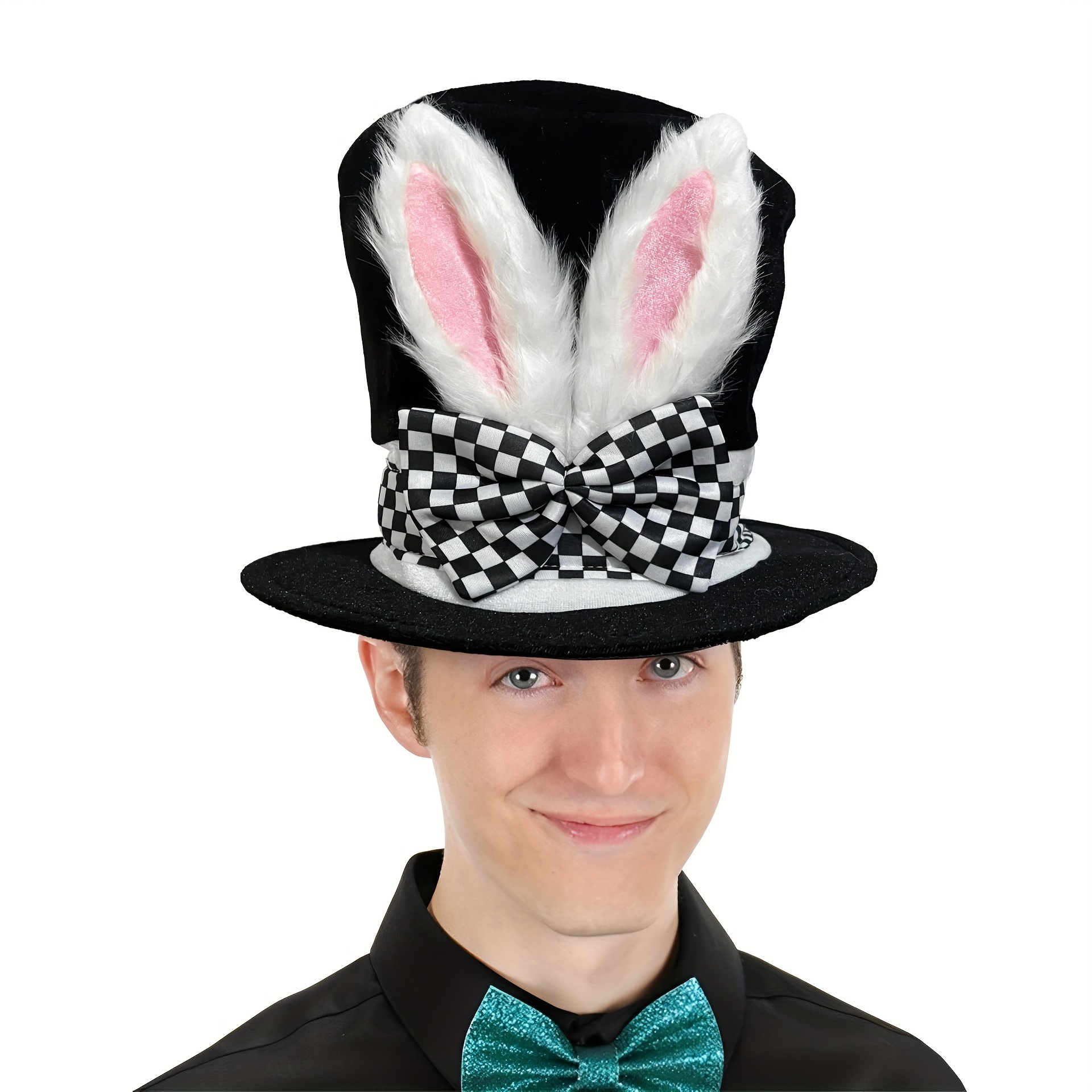 

1pc Easter Bunny With Ears - Unisex Polyester Cosplay Costume For Stage Performance, , Carnival - Hand Washable, No Feathers, Ideal For New Year & Universal Celebrations