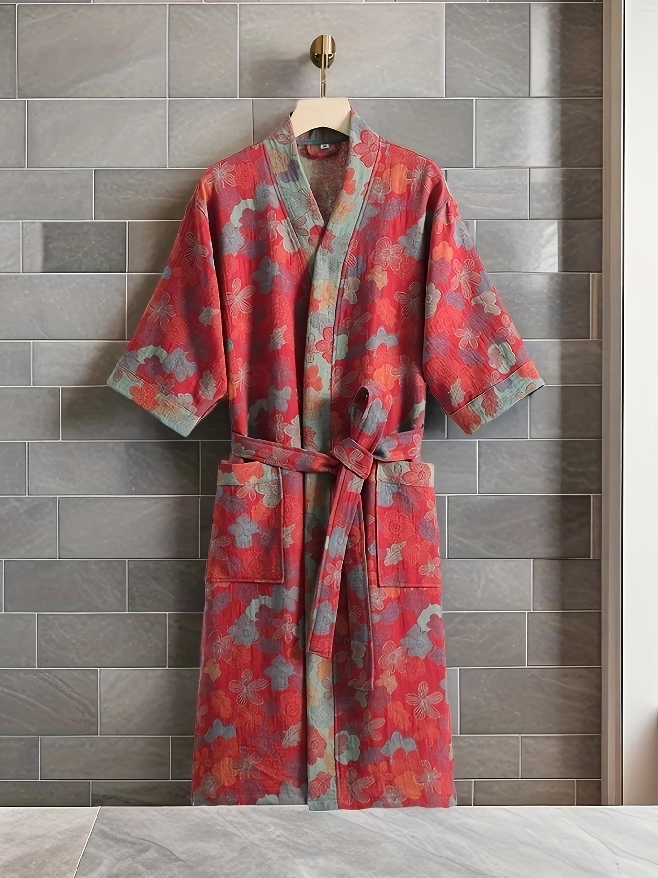 cotton double layer gauze bathrobe hotel pajamas - Temu Australia