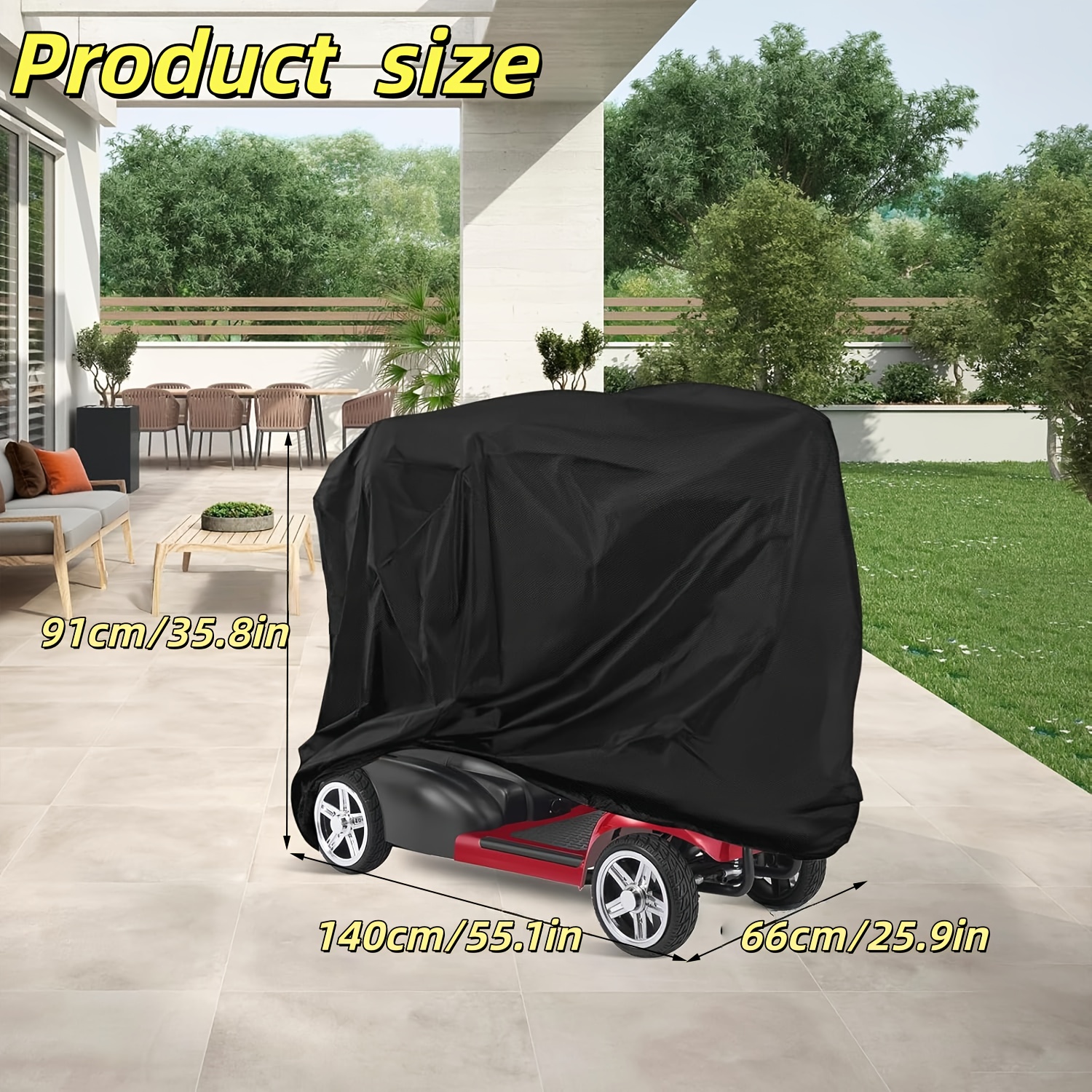 TEMU 1pc Mobility Scooter Cover For Outdoor Storage,heavy Duty Electric Mobility Scooters Accessories, Protection Covers - 55.1in X 25.9in X35.8in