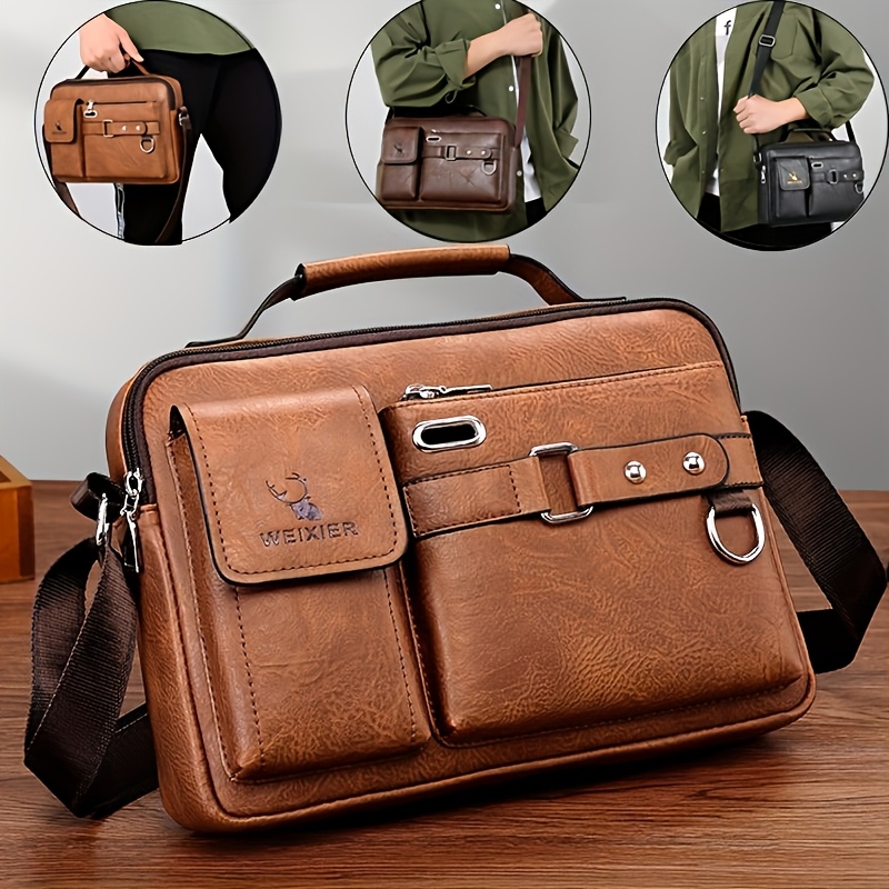 

Vintage Crossbody Messenger Bag - Spacious & , Stylish For Casual To Business - Comfortable Shoulder Bag, Fashion- Satchel Purse