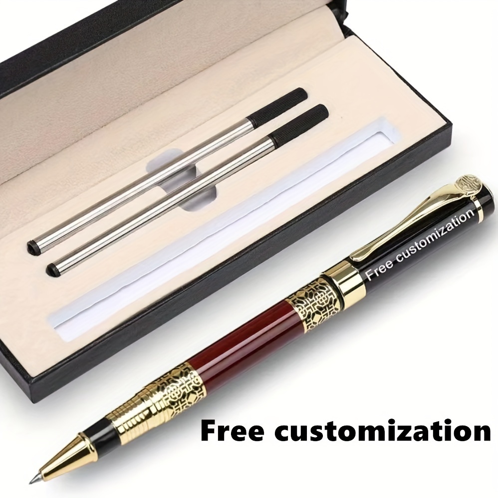 

1 Set Of Metal Carving Neutral Pen Roller Ball Pen, Pen + Pen Refill + Gift Box, Personalized High-end Gifts, Season Celebration Gifts. 0.5mm Filled