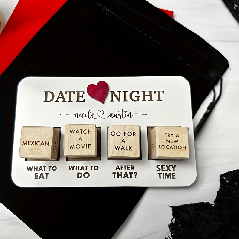 

Date Night Wooden Dice Set - Fun Party Game For Couples, Date Nights & Anniversaries