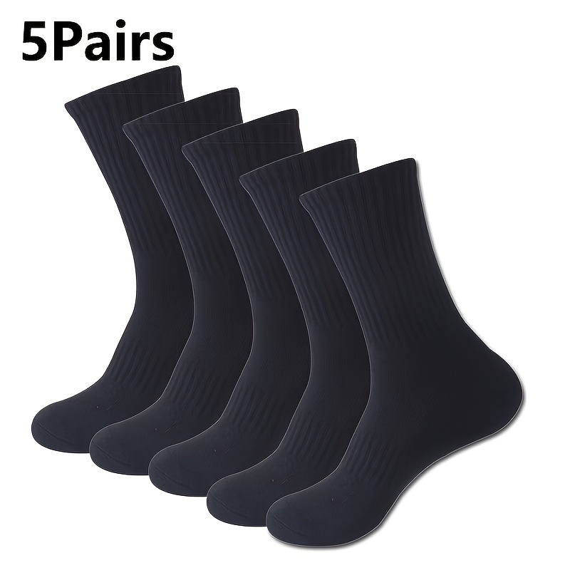 TEMU 5 Pairs Of Odor & Absorption Crew Socks, & Socks, For And Wearing, All Wearing