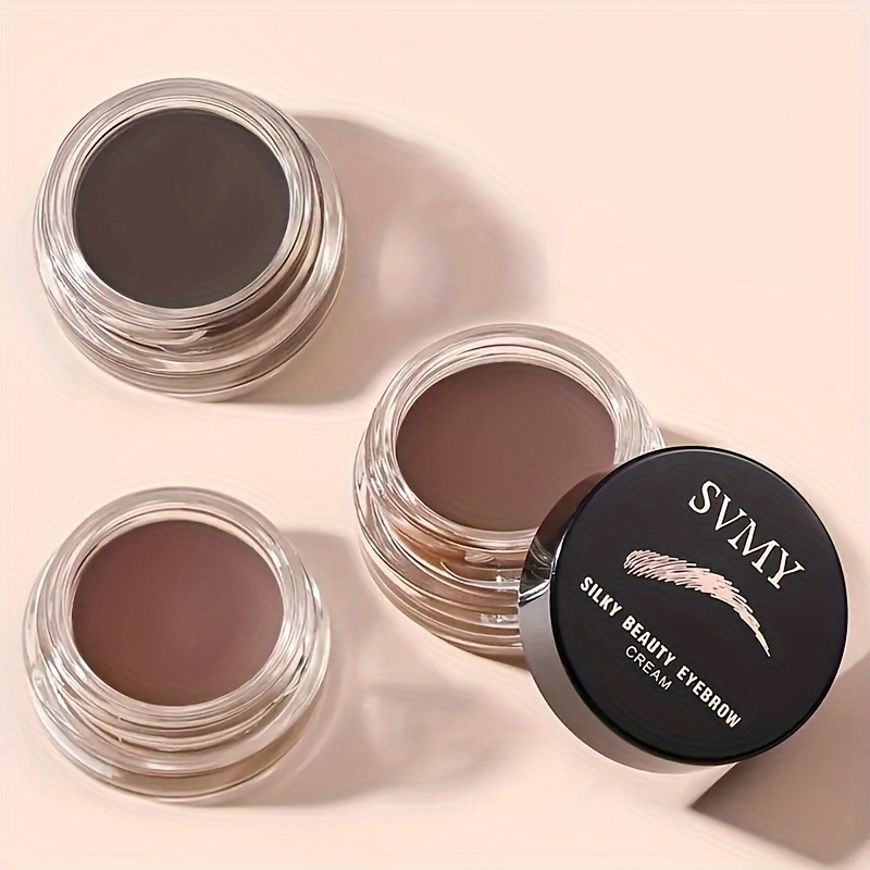 

Quick Dry Waterproof Smudge-proof Eyebrow Pomade With Brush, Long-lasting Brow Color Cream For Natural Clump-free & Fluffy Eyebrows, Easy To Remove - Eye Makeup