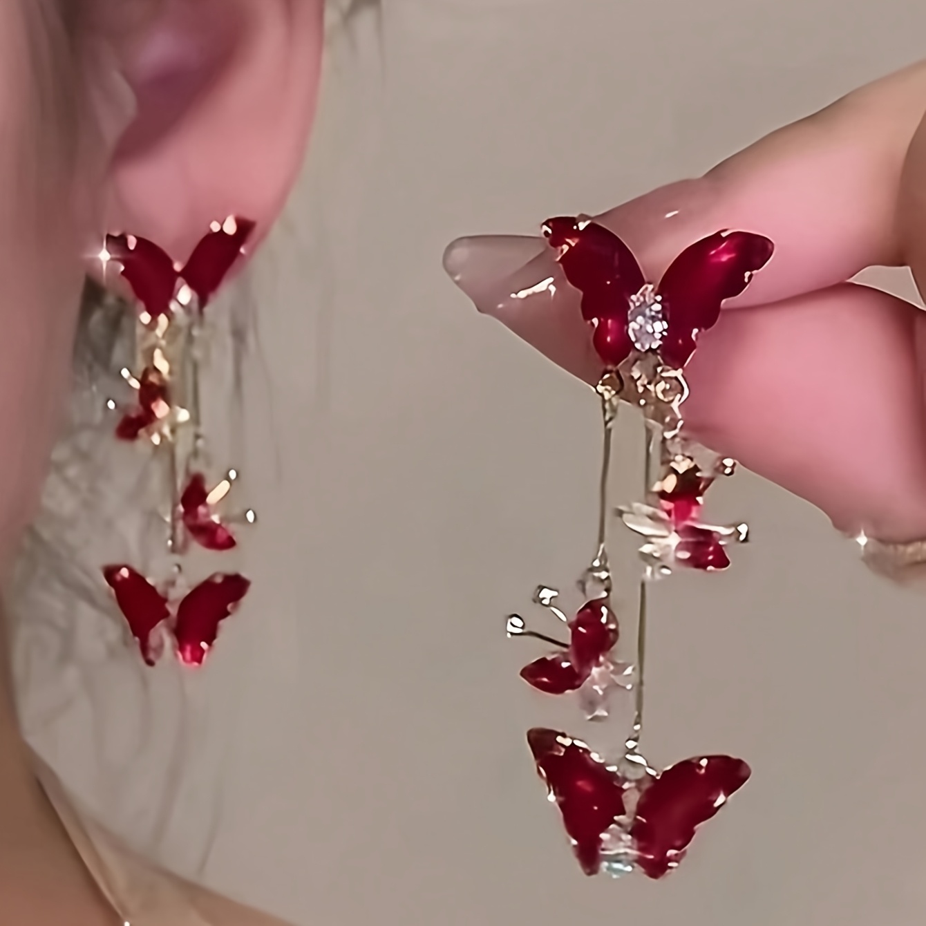 TEMU Une paire de boucles d'oreilles élégantes et raffinées à papillon pour femmes, couleur violet