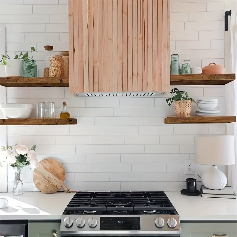 4pcs Vintage Wooden Floating Shelves Organizer, Rustic Wall Mounted Kit