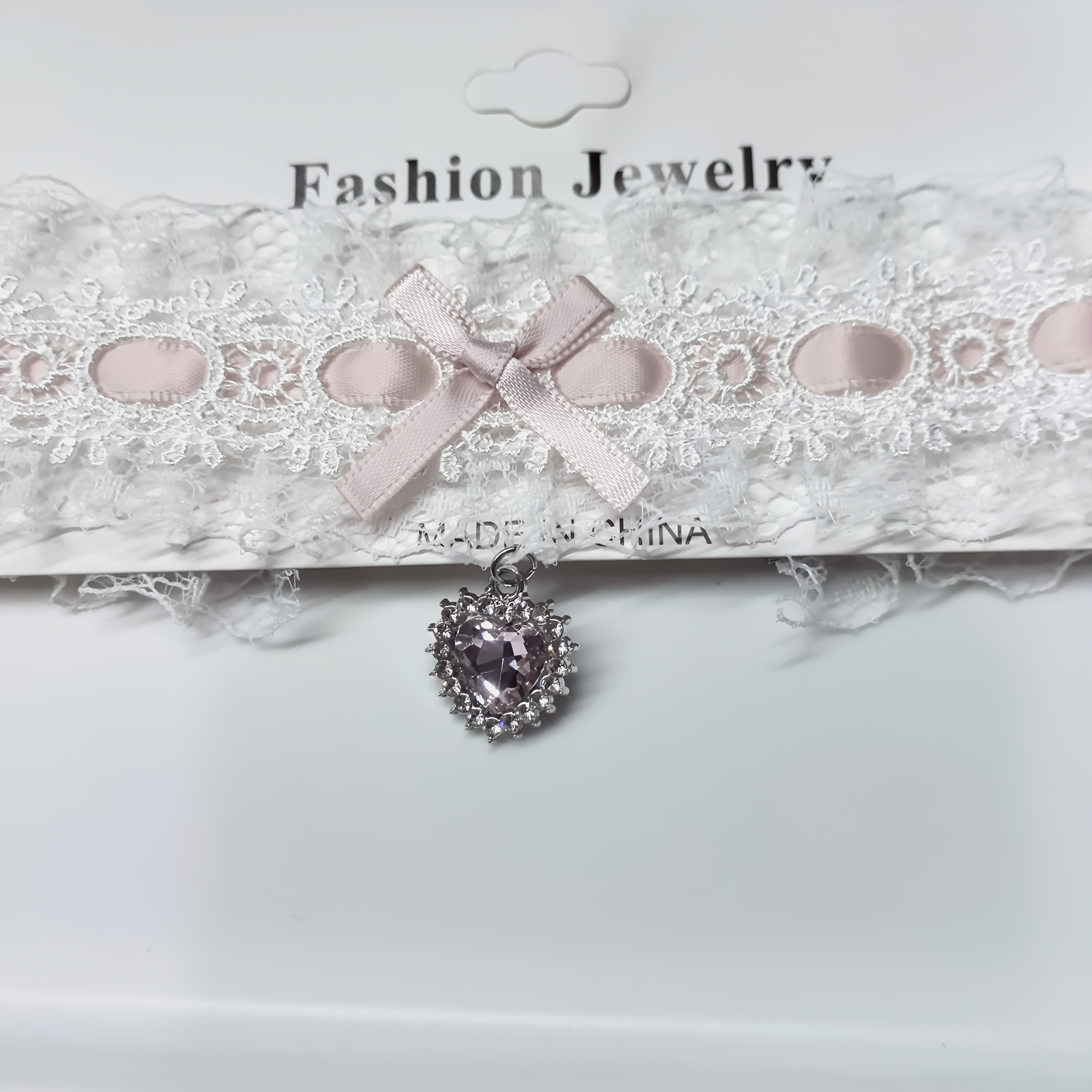1pc Elegant Lolita Style Lace Bow Collar Necklace