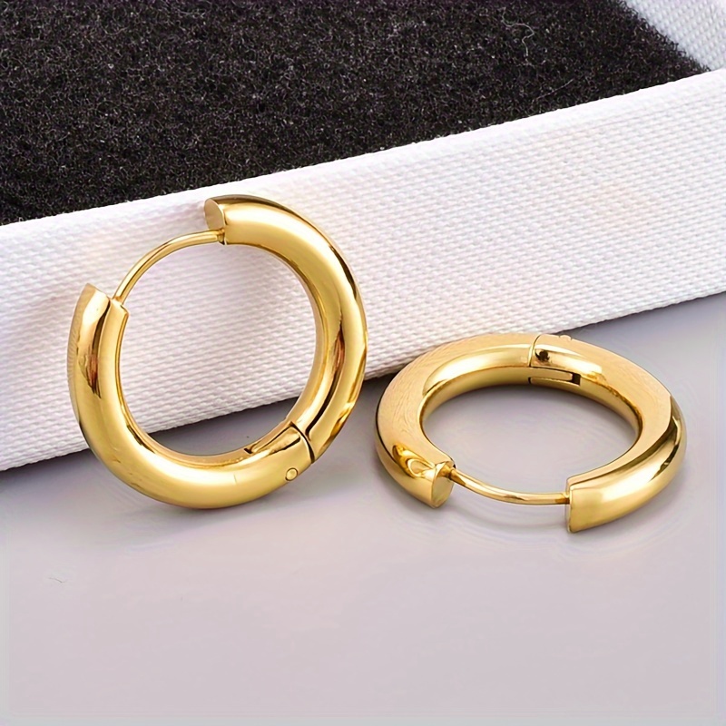 

1pair Stainless Steel Hoop Earrings For Men, Fashionable European And , Cool And , Hypoallergenic, Non-fading, With Ideal For And Valentine's Day Gift