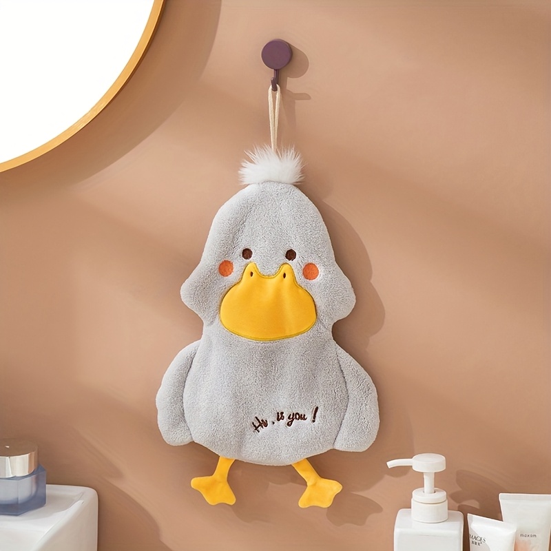 Image of Hanging Absorbent Towels For Kitchen And Bathroom, Featuring A Thickened Design. Hihi Duck Flat Hand Towels And Hanging Absorbent Towels Suitable For Kitchen And Bathroom Use