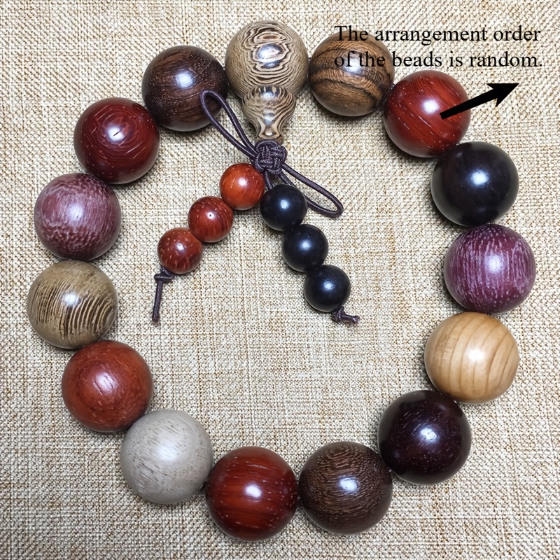 Natural Multi-Wood Beaded Bracelet for Men & Women, Handmade