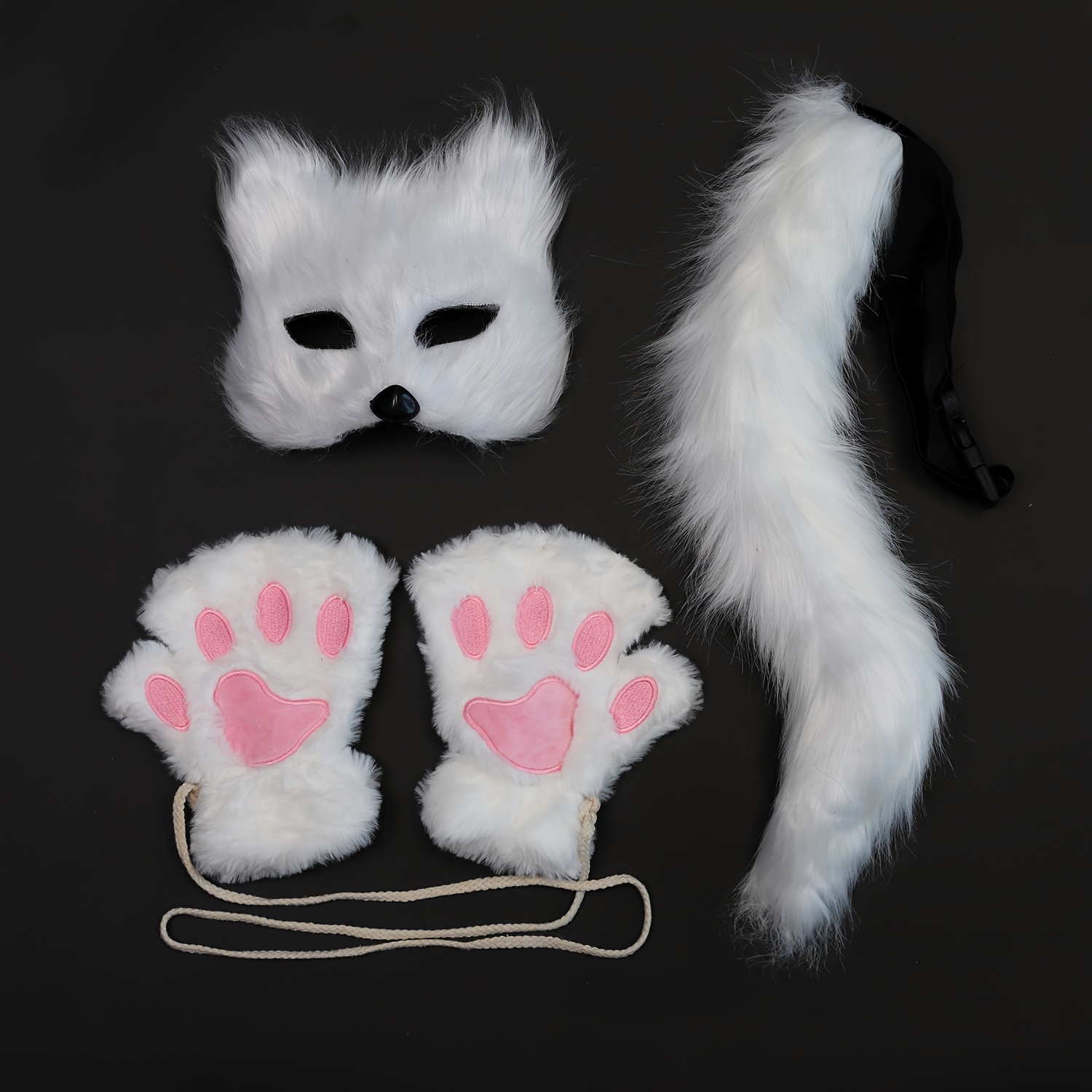 

Furry Fox Costume Accessory Kit With Mask, Paw Gloves, And Tail - Fabric Party Pack For Birthday, Bachelor Party, Christmas, , Easter - No Electricity Required Cosplay Props For Stage Performances