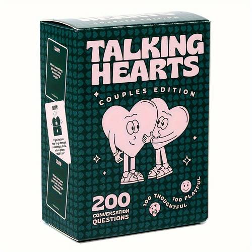 talking heart conversation cards for couples 200 question card game with 2 romantic date night activity valentines gift for husband wife couples or fun party game