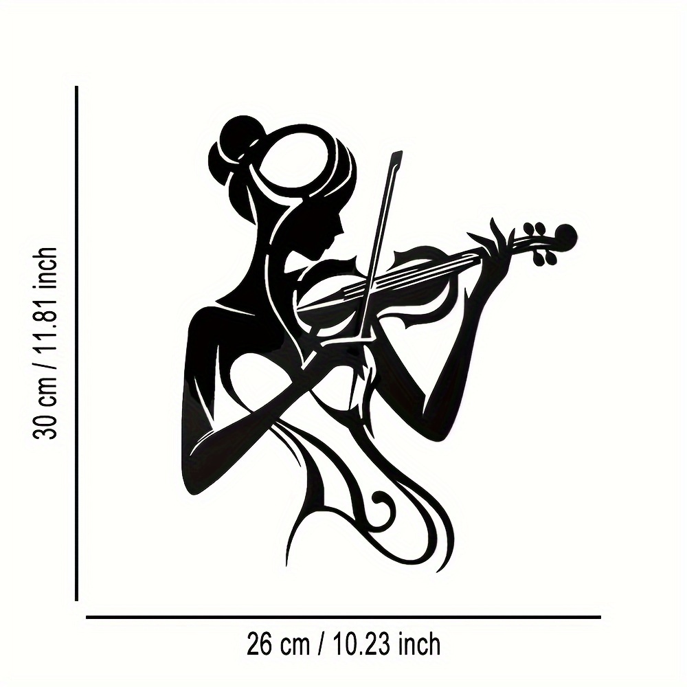 TEMU Elegant Violin Girl Metal Wall Art | Perfect Gift For Music Lovers, Ideal For Home, Office, Cafe Decor – TEMU Elegant Violin Girl Metal Wall Art | Perfect Gift For Music Lovers, Ideal For Home, Office, Cafe Decor –