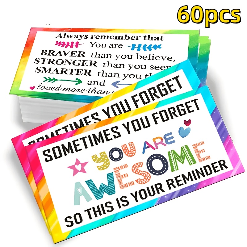 TEMU 60 Cartes d'Inspiration et d'Encouragement, Mini Cartes de Remerciement pour Professionnels de , Médecins, Infirmiers, Bénévoles et Personnel
