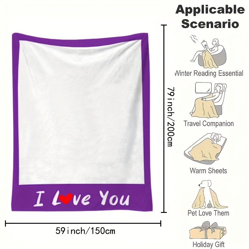 TEMU Custom Products. Personalized Photo Blankets. Text Border Personalized Photo Blankets. Warm And Cozy Fleece Blankets. Gift Blankets Suitable For