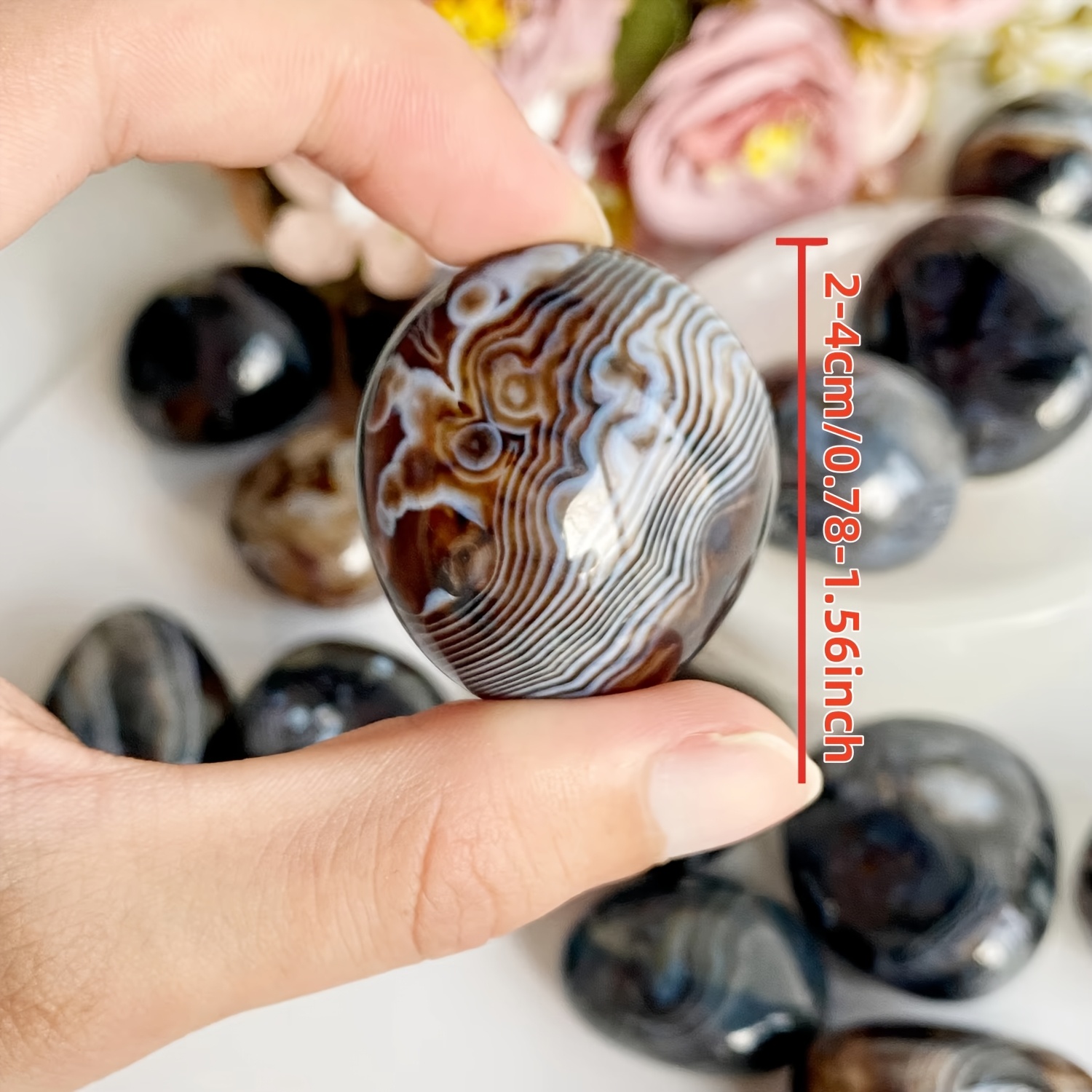 High Quality Black Onyx Artificial Crystal Natural Quartz Tumbled Stone Decor