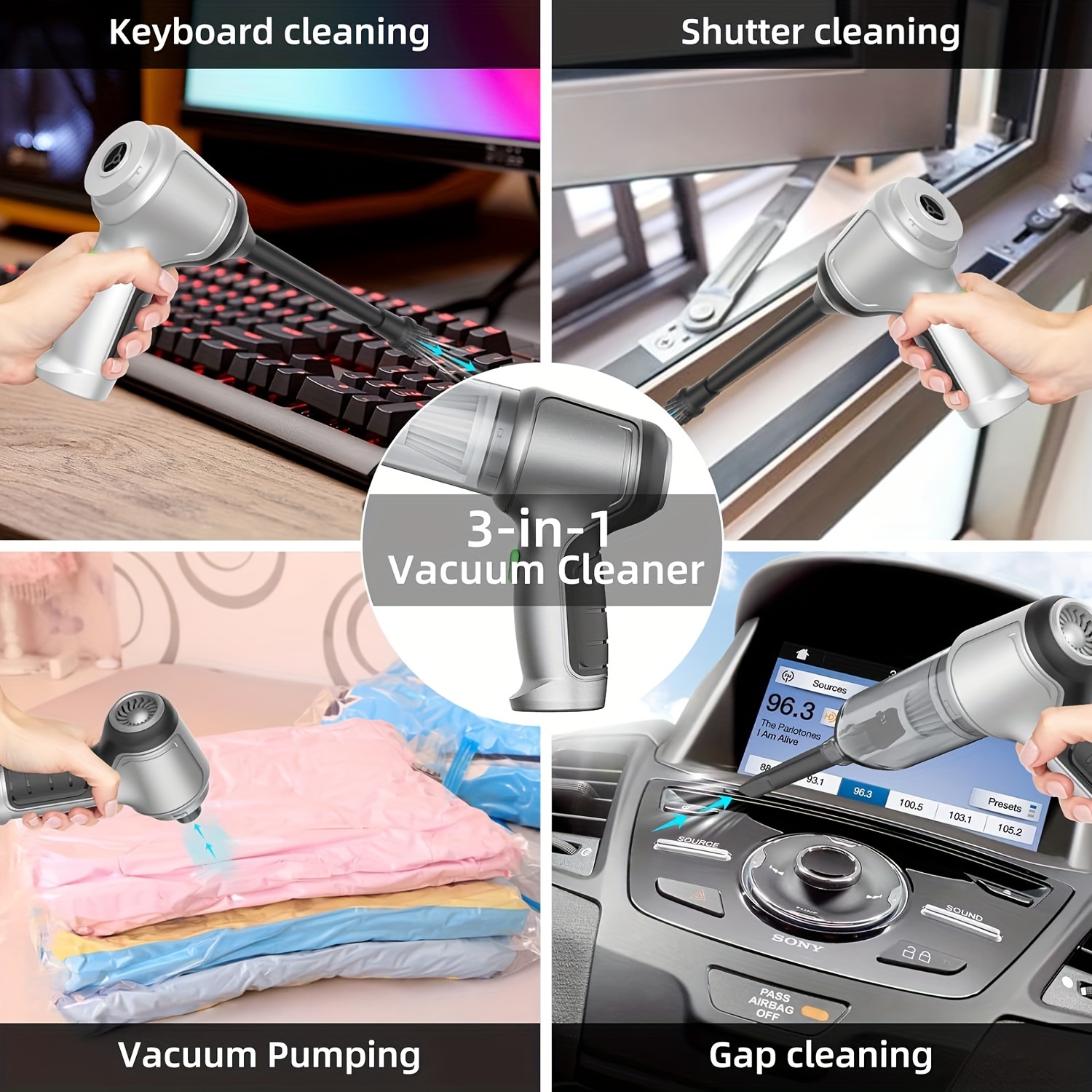 

Bedroom Cleaning Tools, Car Accessories, Powerful Pet Hair Cleaner, Super Wireless All-in-one Hand-held Car Portable High-power, Household Vacuum Cleaner, Car Mini Vacuum Cleaner