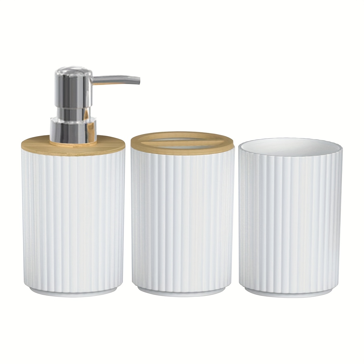 3pcs/set Bathroom Accessories Set - Bathroom Counter Lotion Soap Dispenser And Toothbrush Holder, Apothecary Jars Bathroom Decor Sets