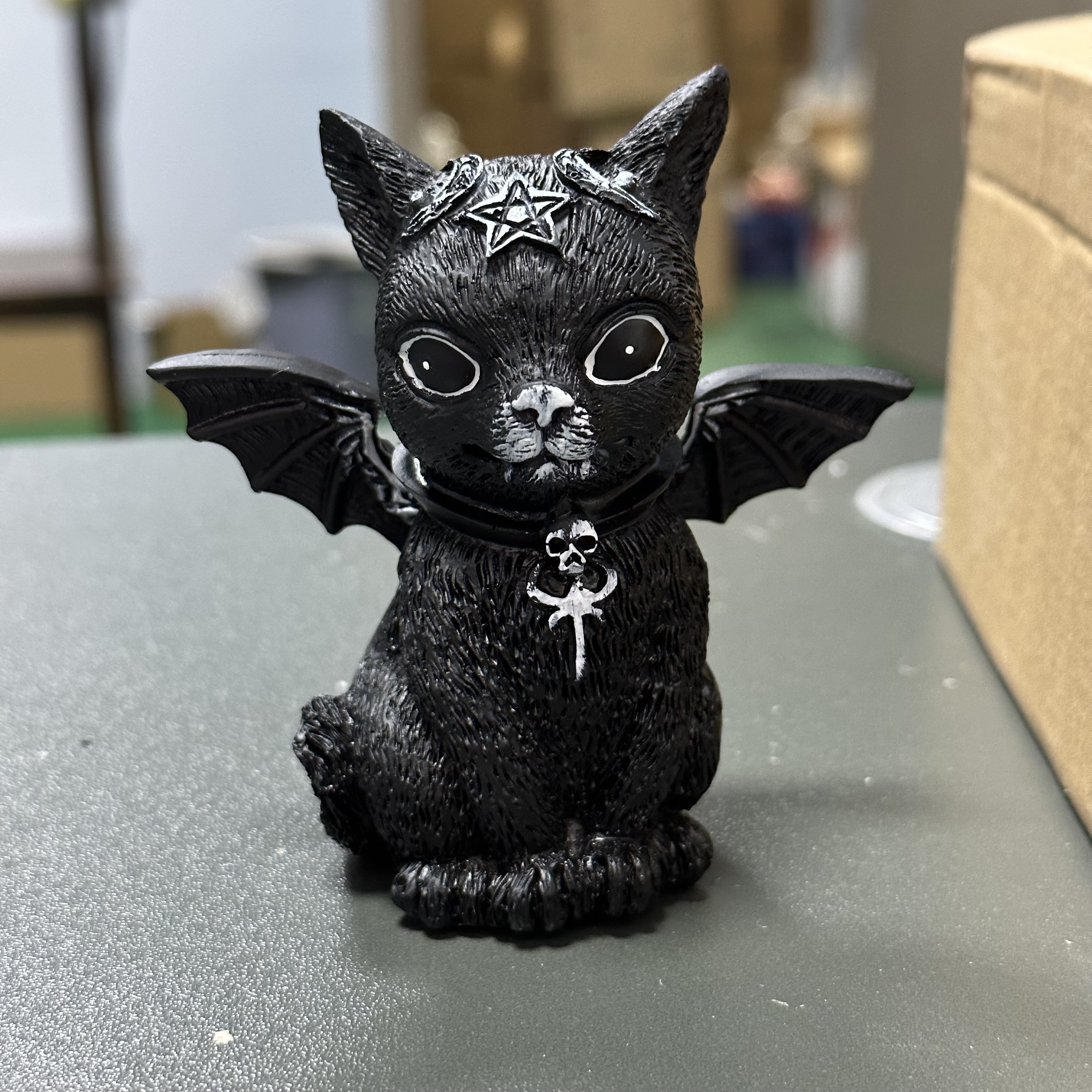 Image of 1pc, Winged Cat Figurine, Poly Resin Decor, Home Decor, Room Decor, Desk Decor, Garden Decor Supplies, Decor For Halloween Thanksgiving Christmas Decorations Collectible Figurines