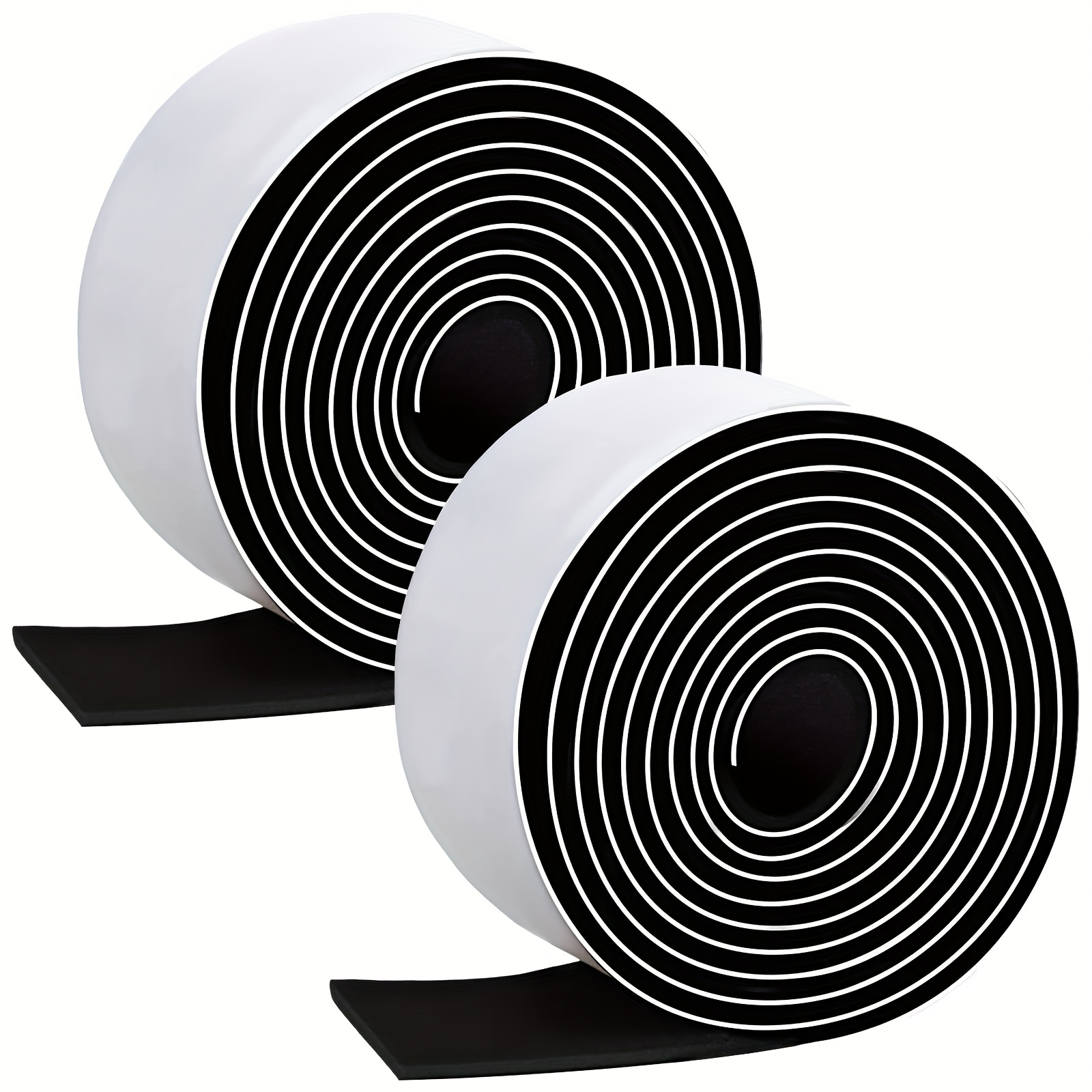 Image of Pack Of 2 Adhesive Felt Strips, Non-slip Self-adhesive Felt Tape Rolls, Suitable For Protecting Hardwood Floors, Chairs, And Walls (black, 120 X 1 X 0.12 Inches)