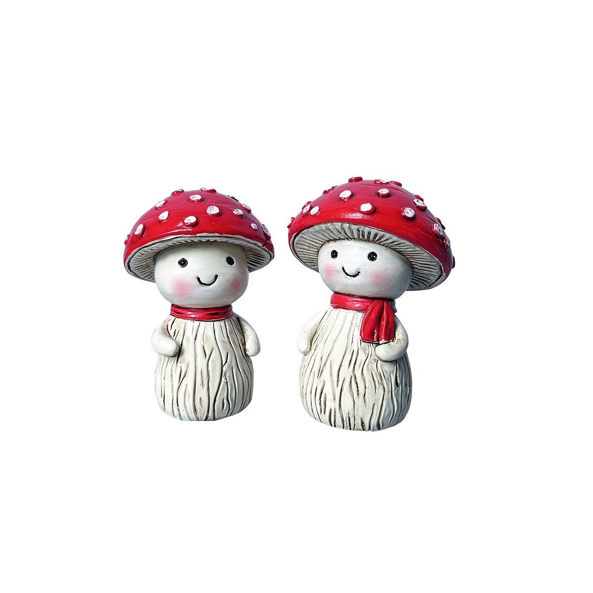 Image of A Set Of 2 Resin Decorative Pieces, Mushroom Statues, Suitable For Indoor And Outdoor Decoration, Home Decor, Outdoor Lawns, Gardens, Pot Decorations, Perfect For Holidays, And An Ideal Festive Gift