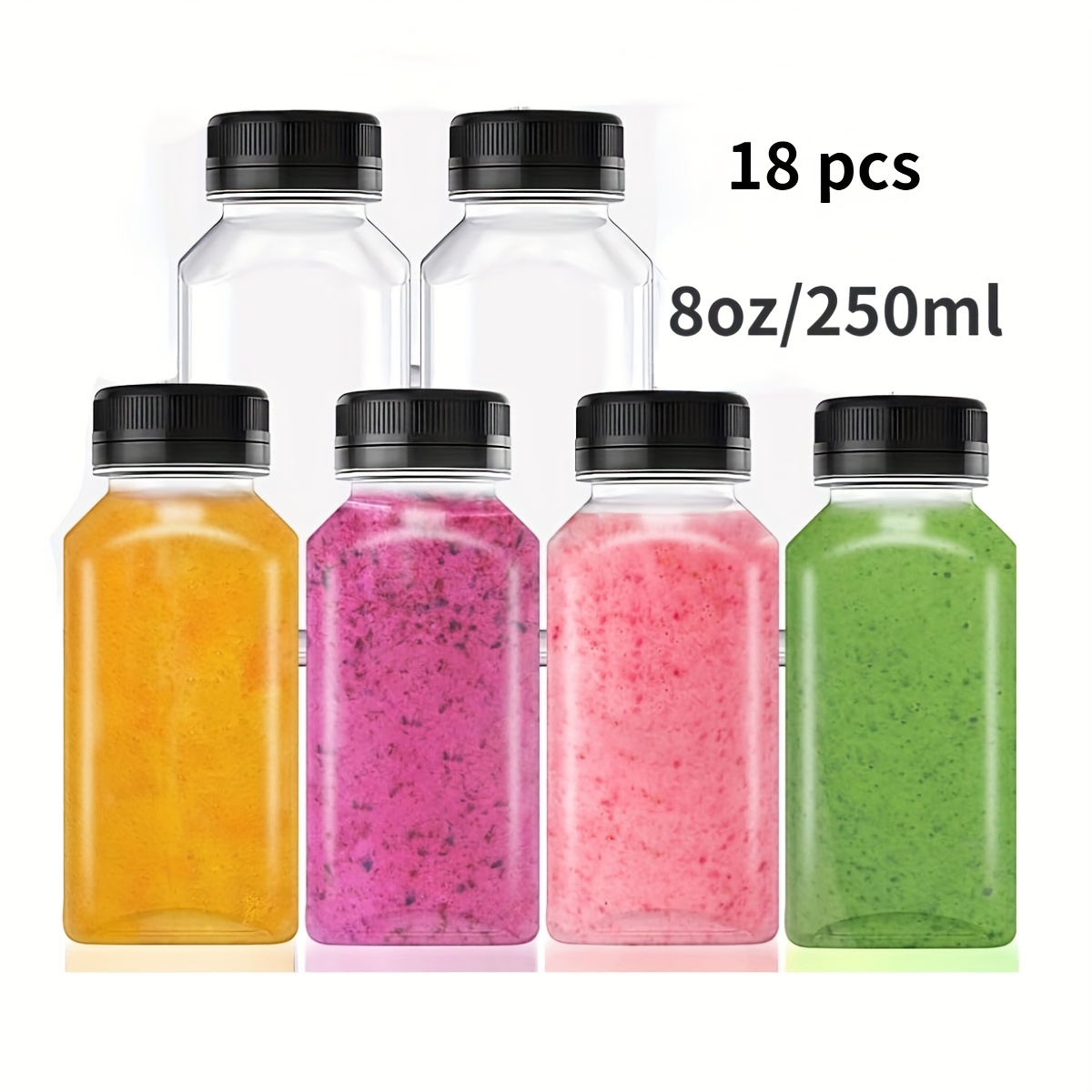 10pcs 18pcs empty clear plastic juice bottles 4oz 5oz 8oz - Temu Canada