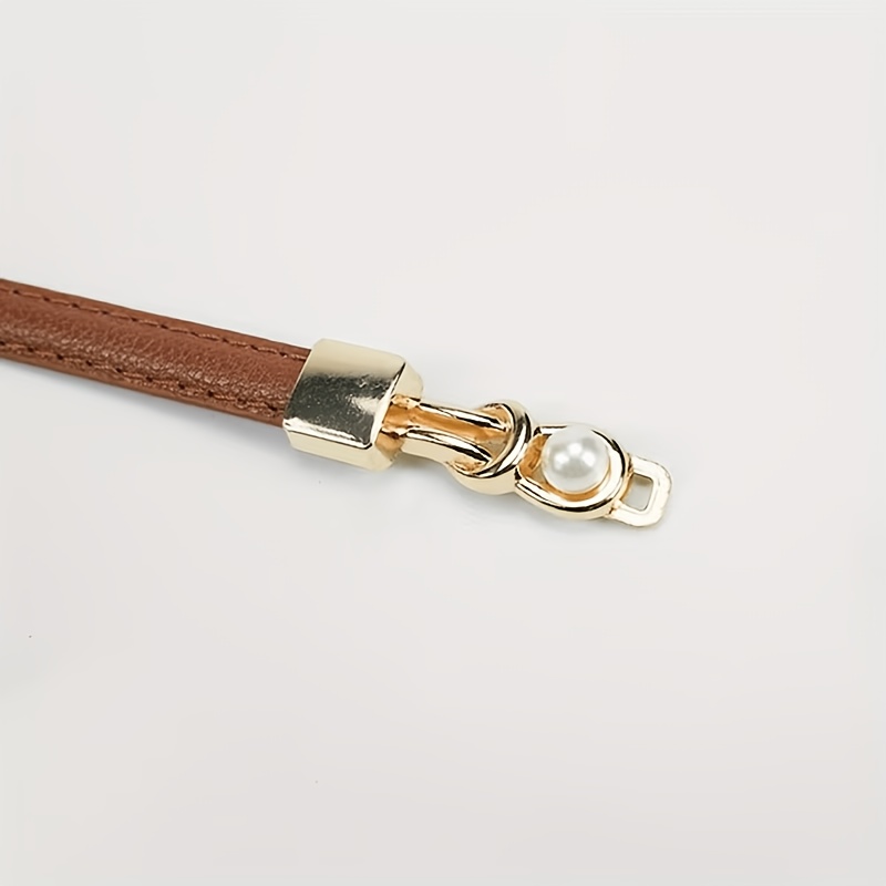 2pcs Women's Slim Waist Belt, Metal Double-Buckle Decorative