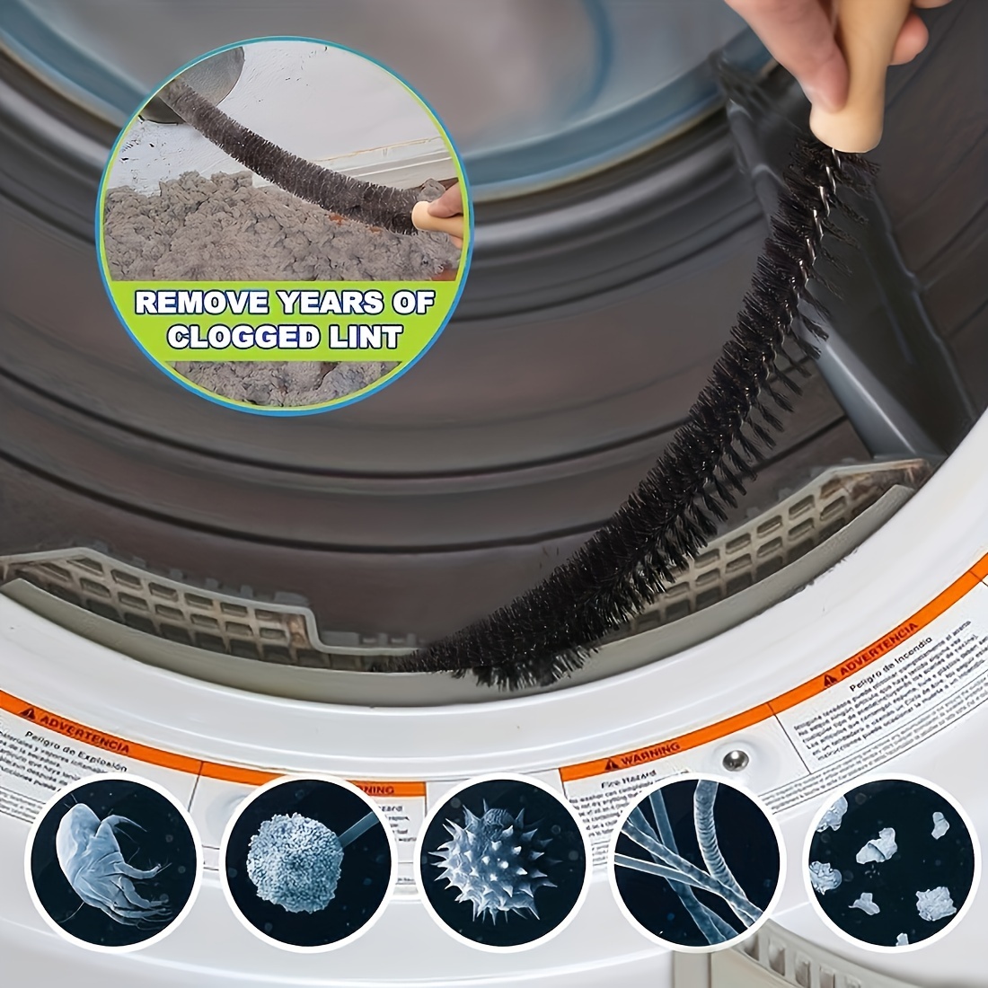 2pcs dryer vent cleaner kit dryer lint vacuum attachment and flexible dryer lint brush dryer vent vacuum hos details 2