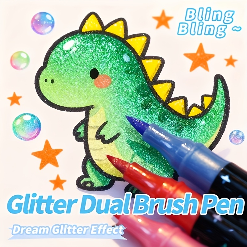 48/24-Color Dual-Head Glitter Pens for Scrapbooking & Journaling
