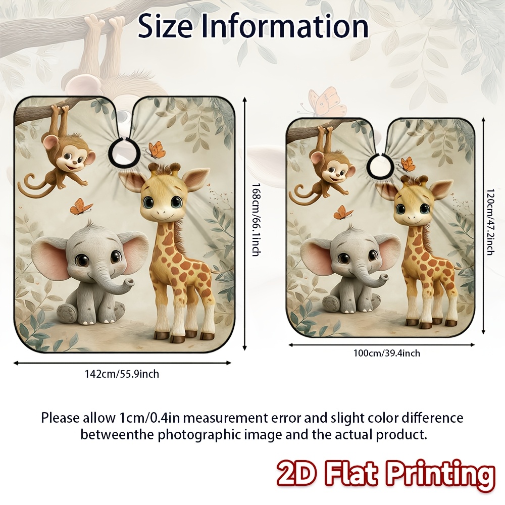TEMU 1pc,2d Flat Printing Cute Fashion Barber Apron,high Quality Hair Cutting Gown For Salon Professionals, 2d Flat