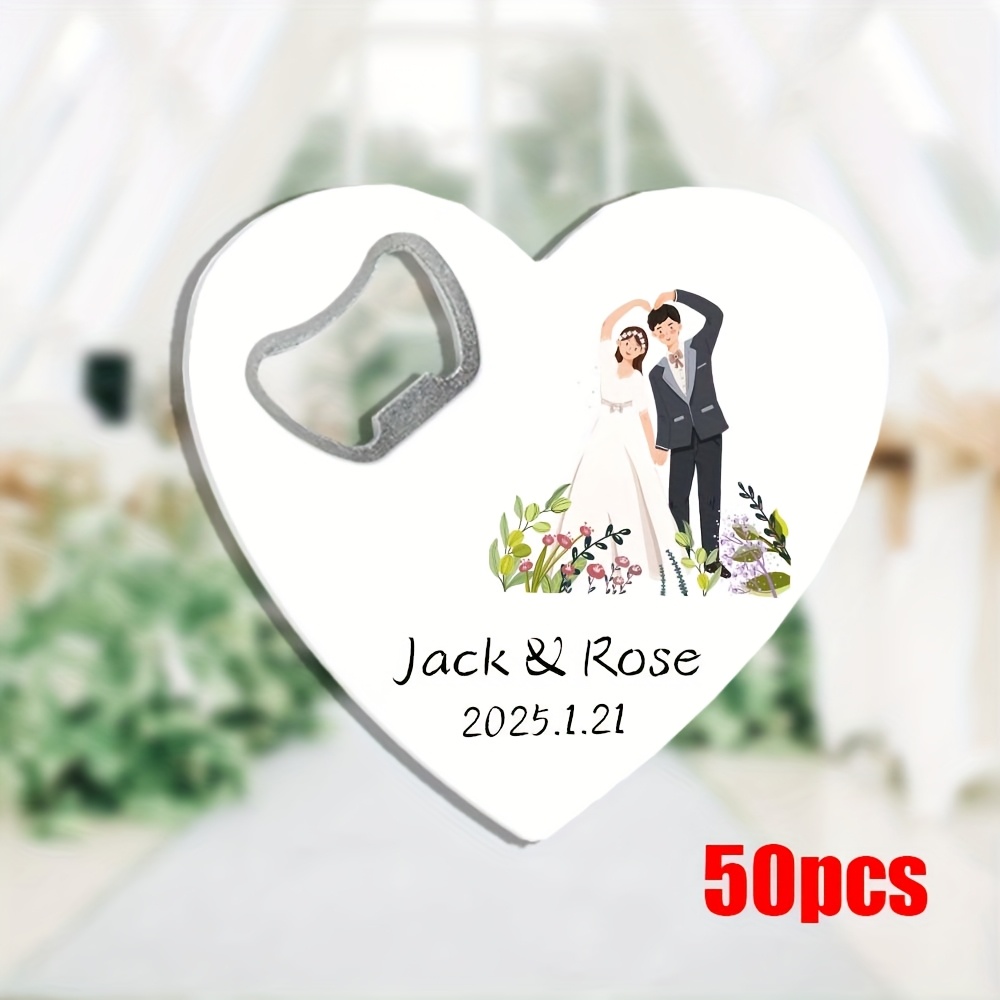 TEMU Apribottiglie d'amore personalizzato, per matrimoni, ricevimenti e ; un con un apribottiglie magnetico a forma di cuore