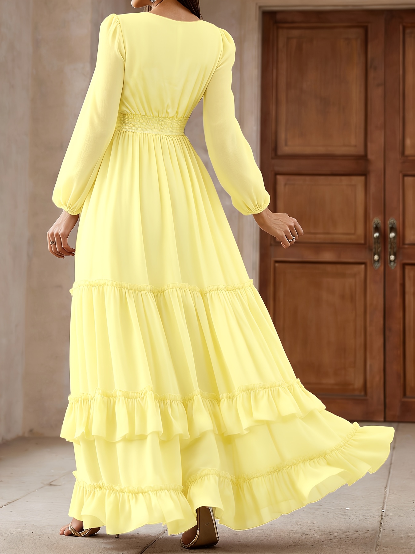 sachin and babi light blue dress Poppy's Ivory Floral Dress – Romantic Smocked Midi with Puff Sleeves main image 1