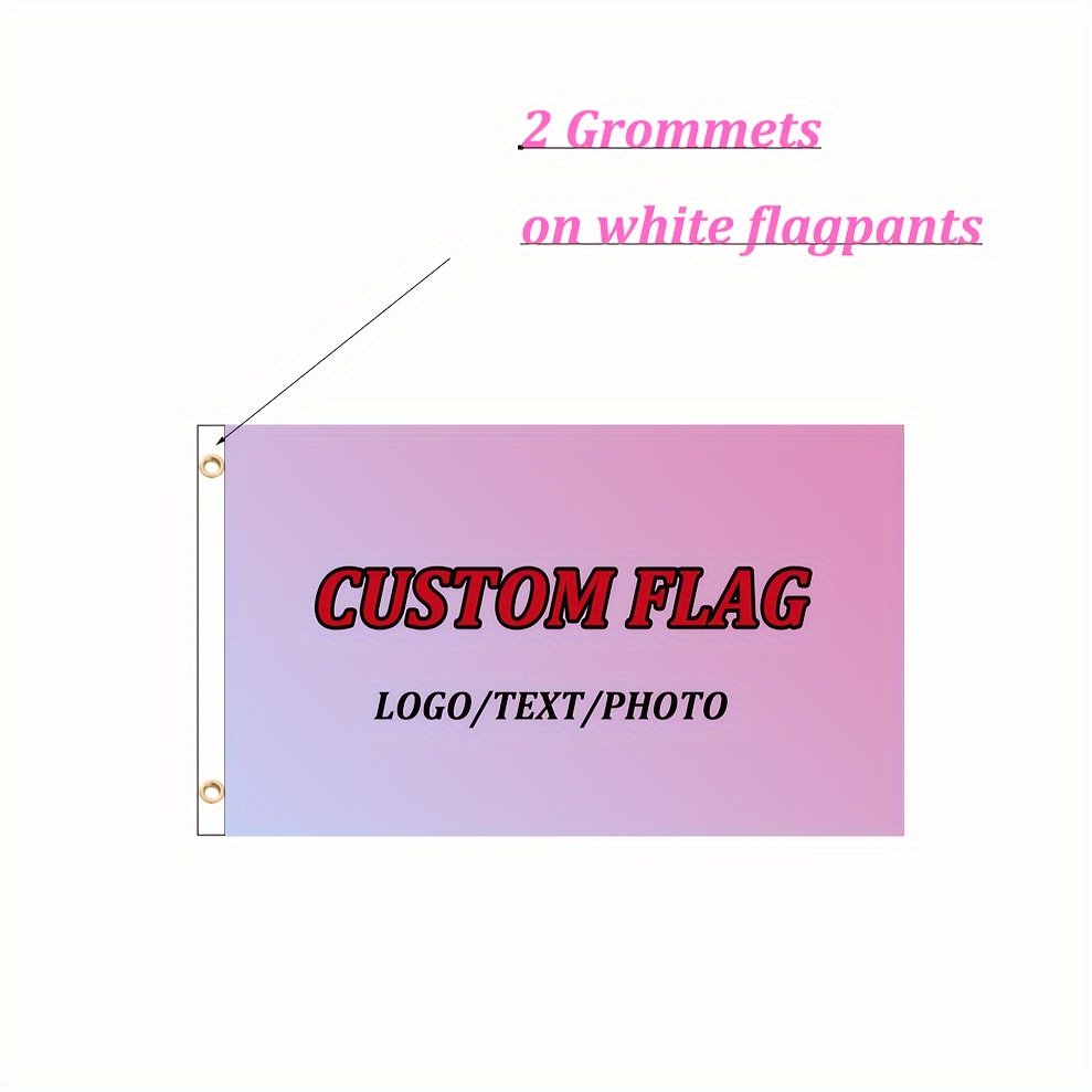 TEMU Custom Polyester Flag - Personalizable With Logo/text/photo, Multipurpose Weather-resistant Banner, Various Sizes Available (flagpole Not Included)